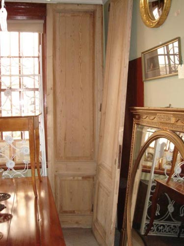 Pair large stripped pine Chateau doors 