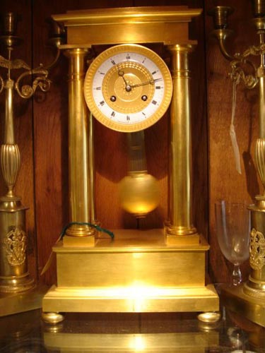 Gilt bronze French 4 pillar clock