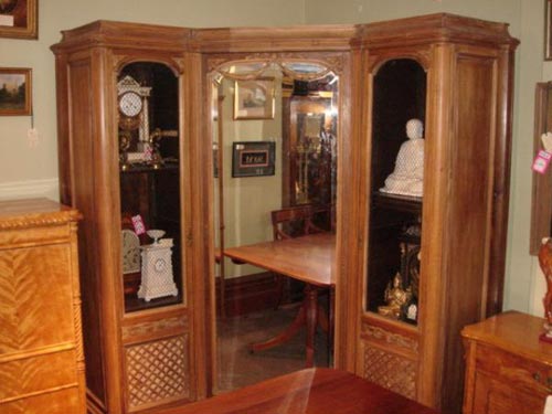 Rare Louis XVI corner armoire bookcase