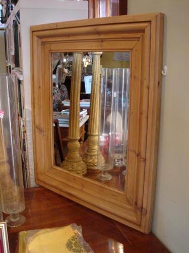 Antique pine mirror