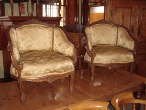 Bergere chairs Walnut louis XV armchairs