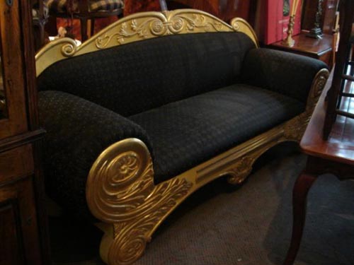Rare Watergilt Biedermeier Settee 1833