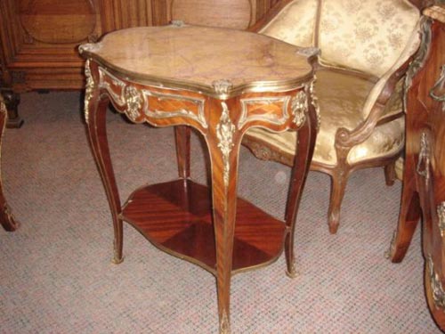 Louis XV marble top lamp table
