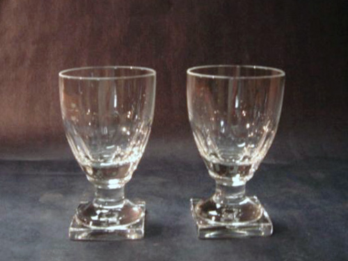 Pair of white wine glasses Georgian