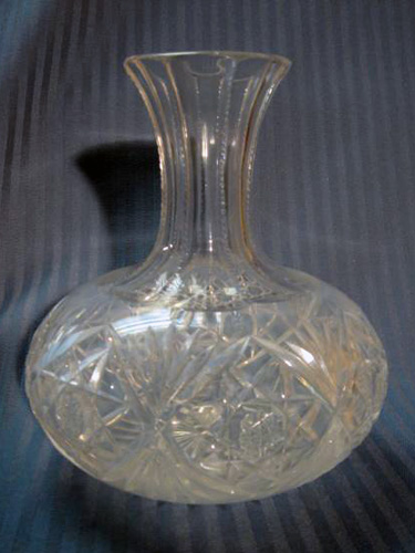 Victorian cut glass squatt wine decanter