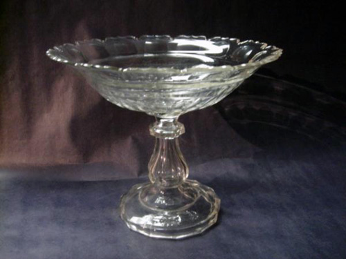 Very large Victorian cut glass comport