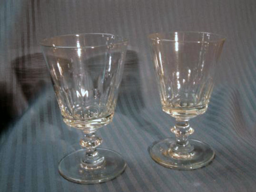 Pair Georgian toasting glasses 1800's
