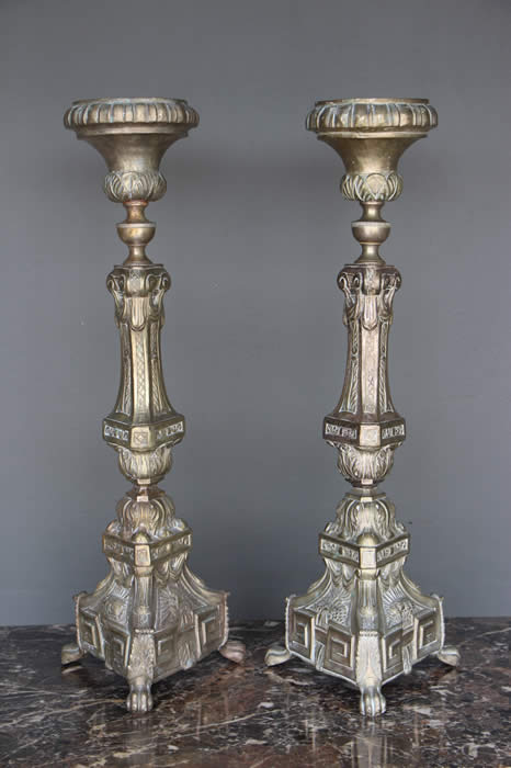 2x Candle Stand Candlestick 5armig Brass 41cm Baroque Gold Antique Candl 81202