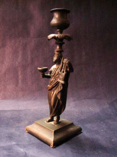 Bronze roman harpist candlestick