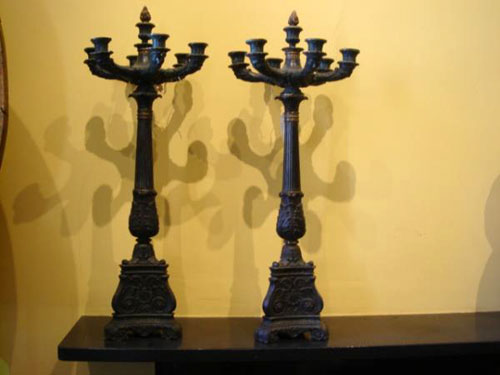 Bronze empire tall candelabra H 71 cm