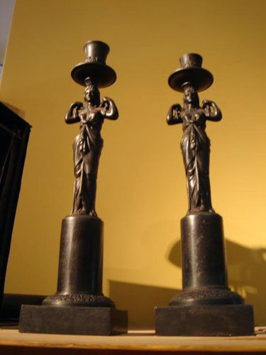 Rare Pr Berlin Iron caryatid candlestick