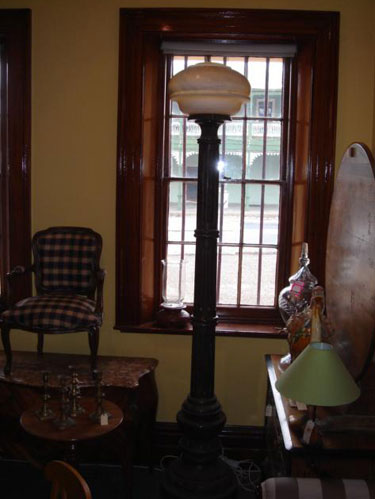Pair Deco turned Marble Floor Lamps
