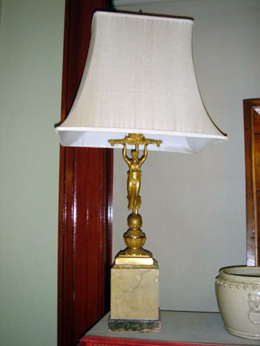 French Empire Gilt bronze lamp electric