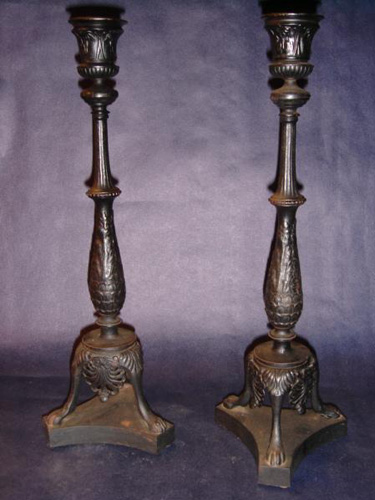 Rare pair Berlin Iron candlesticks