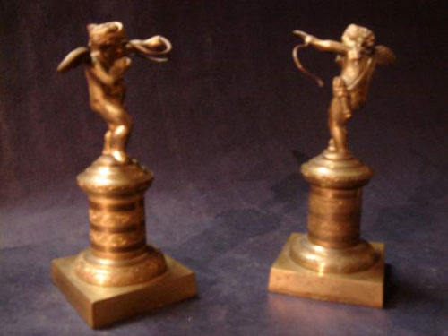 Rare pair Ormolu cupid statues
