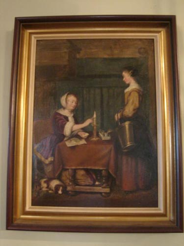18th cent. Dutch oil of interior signed