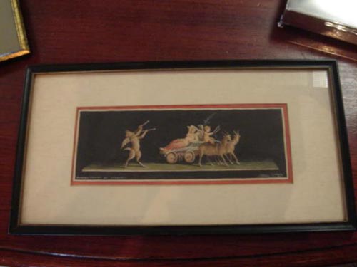 Gallo signed watercolour goats chariot 