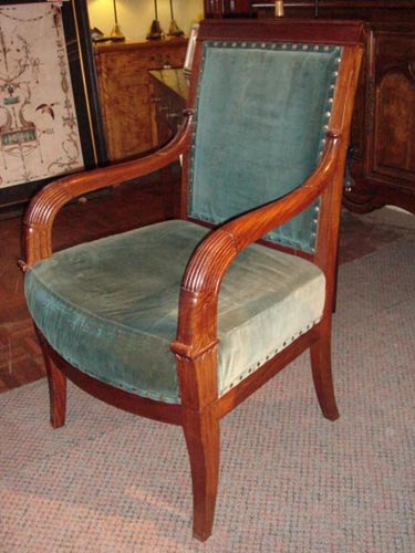 French Mahogany Empire style bergere