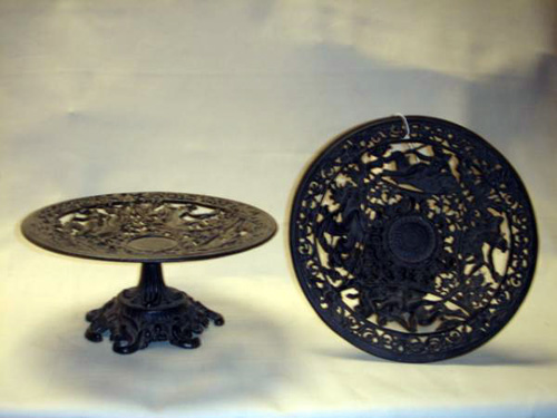 Pair antique cast iron Berlin tazza